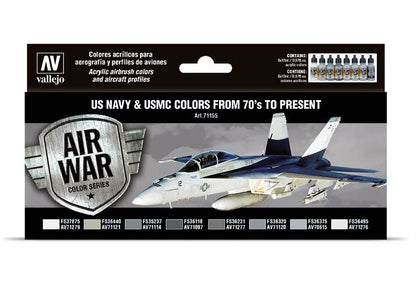 VALLEJO Model Air Set: US Navy & USMC colors from 70’s to present (8 colores)