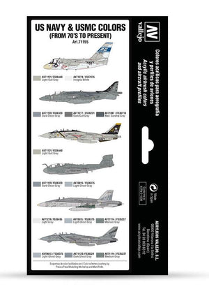 VALLEJO Model Air Set: US Navy & USMC colors from 70’s to present (8 colores)