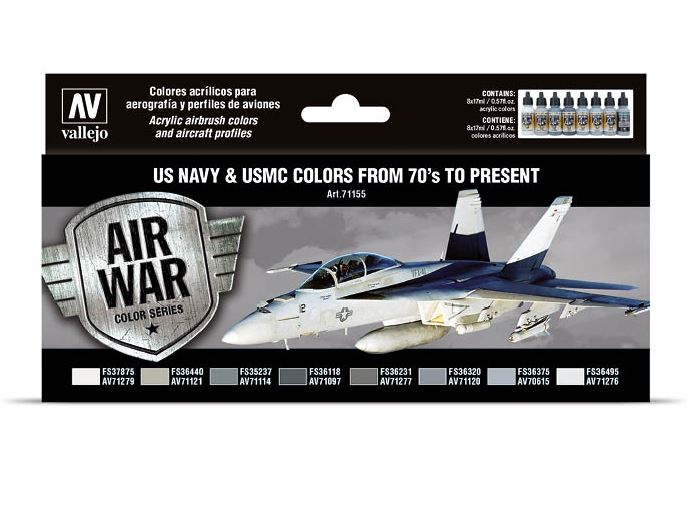 VALLEJO Model Air Set: US Navy & USMC colors from 70’s to present (8 colores)