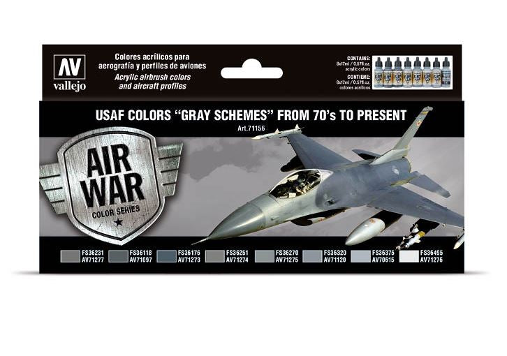 VALLEJO Model Air Set: USAF colors “Grey Schemes” from 70’s to present (8 colores)