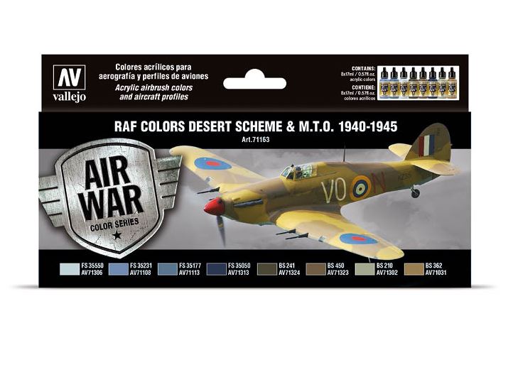 VALLEJO Model Air Set: RAF colors Desert Scheme & M.T.O. 1940-1945 (8 colores)