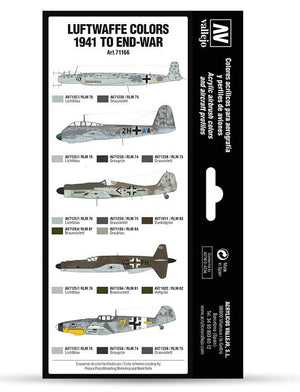 VALLEJO Model Air Set: Luftwaffe colors 1941 to end-war (8 colores)