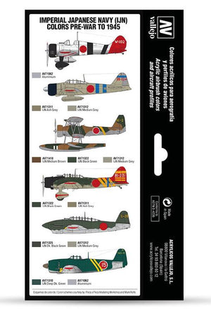 VALLEJO Model Air Set: Imperial Japanese Navy (IJN) colors pre-war to 1945 (8 colores)