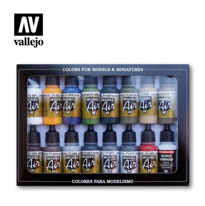 VALLEJO Model Air Set: Colores de Construcción (16 colores)