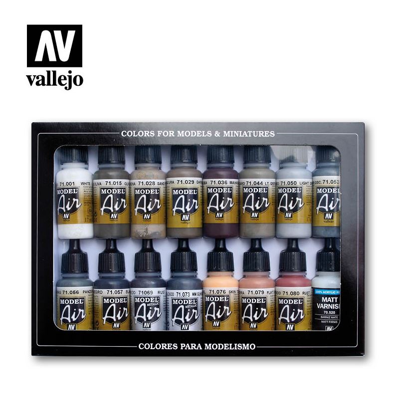 VALLEJO Model Air Set: Colores de Envejecimiento (16 colores)
