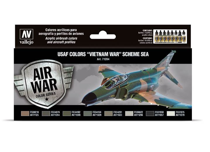 VALLEJO Model Air Set: USAF Colors “Vietnam War” Scheme SEA (South East Asia) (8 colores)
