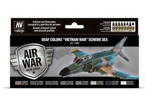 VALLEJO Model Air Set: USAF Colors “Vietnam War” Scheme SEA (South East Asia) (8 colores)