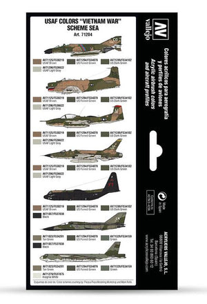 VALLEJO Model Air Set: USAF Colors “Vietnam War” Scheme SEA (South East Asia) (8 colores)
