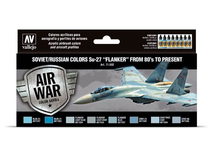 VALLEJO Model Air Set: Soviet/Russian colors Su-27 “Flanker” from 80’s to present (8 colores)