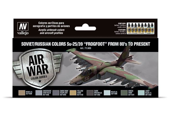 VALLEJO Model Air Set: Soviet/Russian colors Su-25/39 “Frogfoot” from 80’s to present (8 colores)
