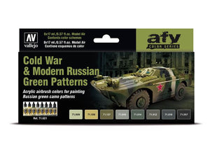 VALLEJO Model Air Set: Cold War & Modern Russian Green Patterns (8 colores)