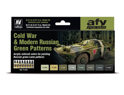 VALLEJO Model Air Set: Cold War & Modern Russian Green Patterns (8 colores)