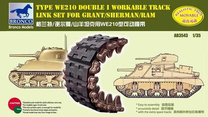 BRONCO Type WE210 Double I Workable Track Link Set for Grant/Sherman/Ram