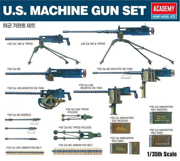 ACADEMY (1/35) Accessories US Machine Gun Set 1