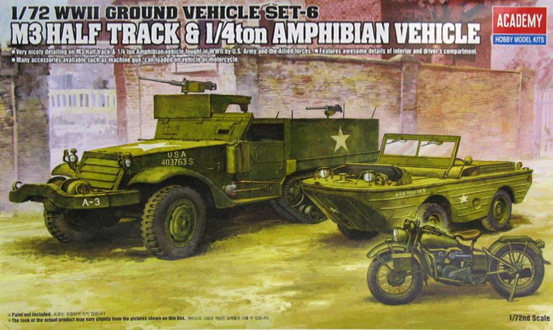 ACADEMY (1/72) M3 Half Track & 1/4ton Amphibian Vehicle (Ground Vehicle Series-6)