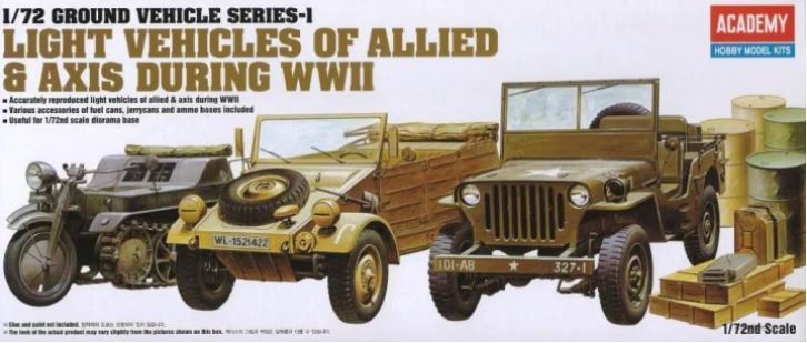ACADEMY (1/72) Light Vehicles Of Allied & Axis During WWII (Ground Vehicle Series-1)