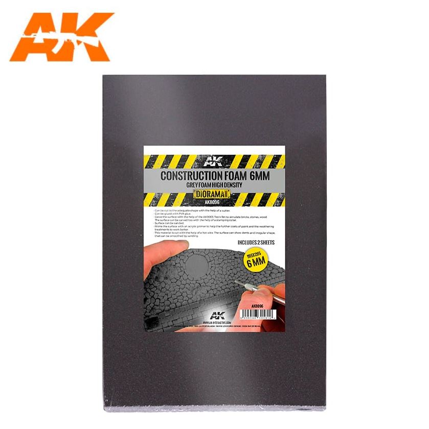 AK INTERACTIVE Construction Foam 6mm - Grey - 2 sheets