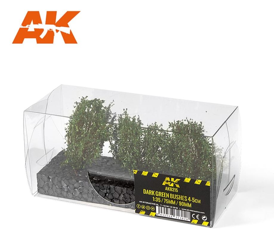 AK INTERACTIVE Dark Green Bushes 4-5cm (1/35 / 75mm / 90mm)