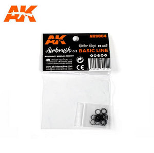 AK INTERACTIVE Set de 20 unidades de Juntas Tóricas de Goma para Aerógrafos AK