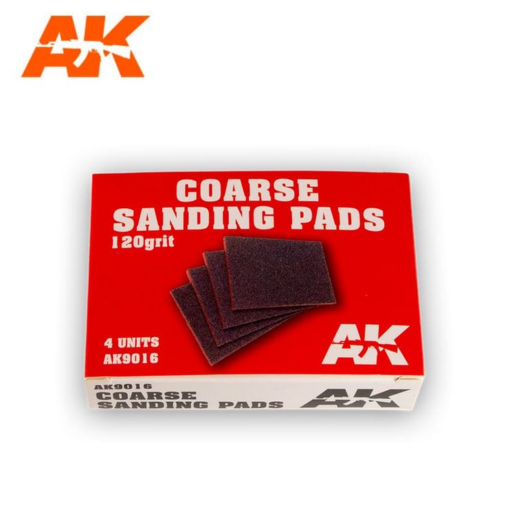AK INTERACTIVE Coarse Sanding Pads 120 grit. 4 units (red box)
