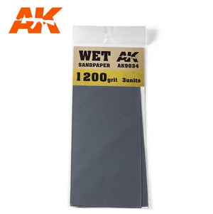 AK INTERACTIVE Wet Sandpaper 1200 grit 3 units