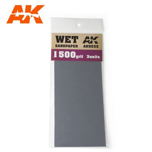 AK INTERACTIVE Wet Sandpaper 1500 grit 3 units