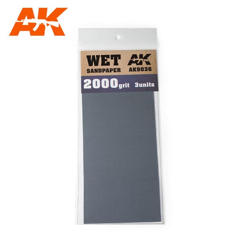 AK INTERACTIVE Wet Sandpaper 2000 grit 3 units