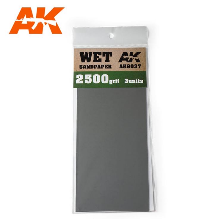 AK INTERACTIVE Wet Sandpaper 2500 grit 3 units