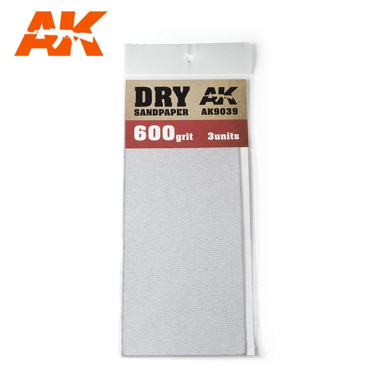 AK INTERACTIVE Dry Sandpaper 600 grit 3 units