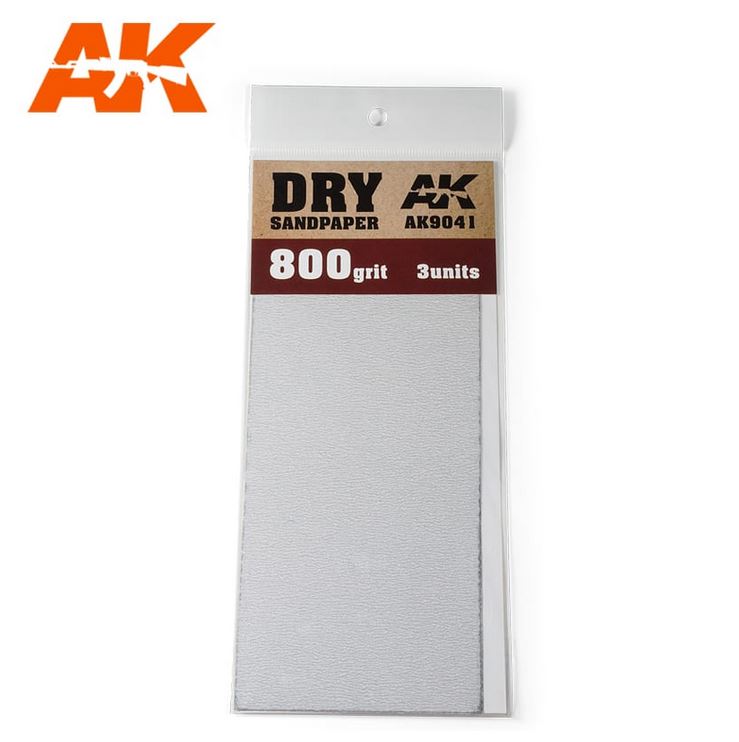 AK INTERACTIVE Dry Sandpaper 800 grit 3 units