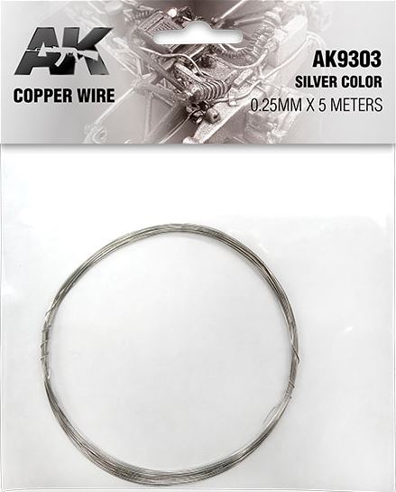AK INTERACTIVE Cooper Wire 0,25 x 5 meters Silver (Plata)