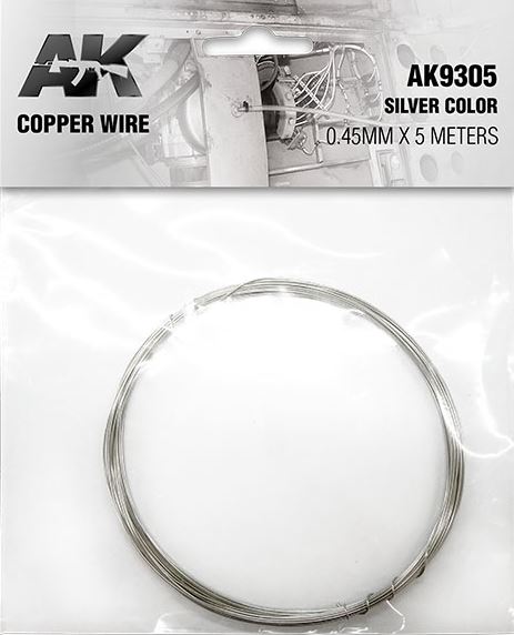 AK INTERACTIVE Cooper Wire 0.45 x 5 meters Silver