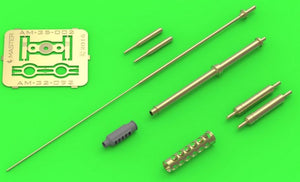 MASTER (1/35) AH-64 Apache - M230 Chain Gun barrel (30mm), Pitot Tubes and tail antenna (resin, PE and turned parts)