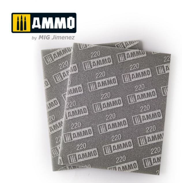 AMMO Sanding Sponge Sheet (220) – 2 pcs.