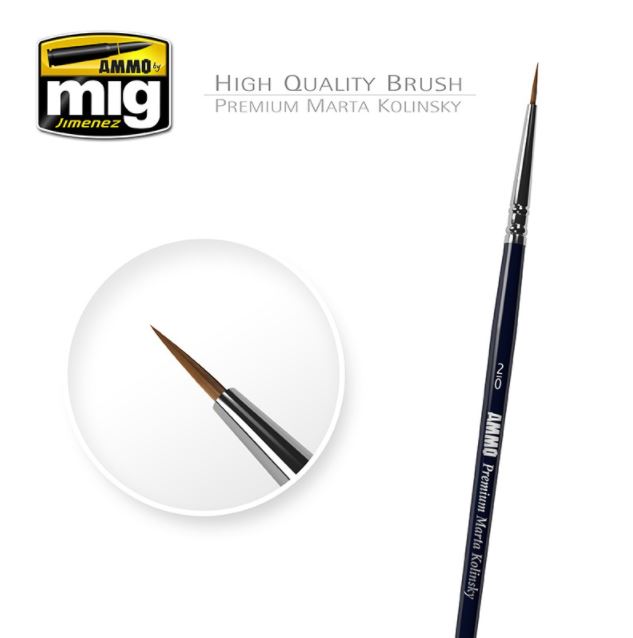 AMMO 2/0 Premium Marta Kolinsky Round Brush