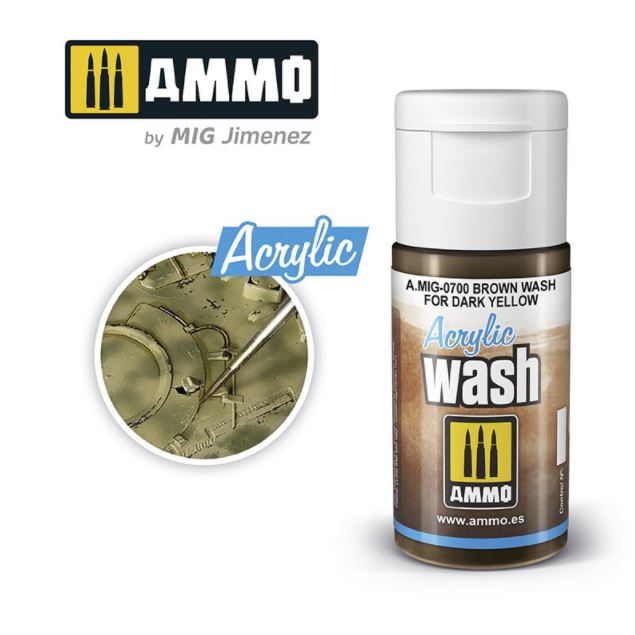 AMMO ACRYLIC WASH Brown Wash for Dark Yellow