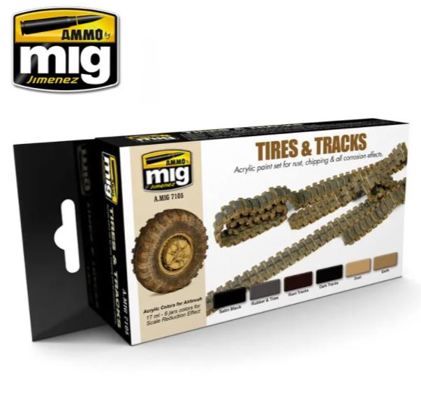 AMMO Tires & Tracks - Acrylic paint set for rust, chipping & all corrosion effects