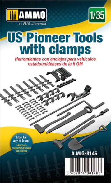 AMMO (1/35) US Pioneer Tools with clamps