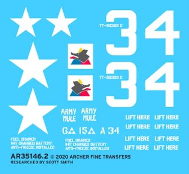 ARCHER (1/35) Embossed decals for M4A3(76) HVSS Sherman