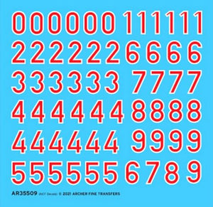 ARCHER (1/35) Red Numbers with White Outline for German Turrets (10,7mm)