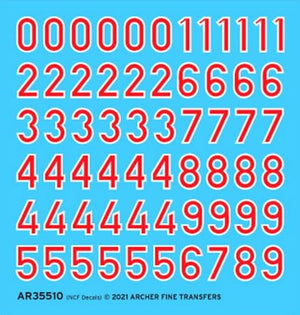 ARCHER (1/35) Red Numbers with White Outline for German Turrets (18,4mm)