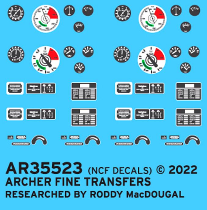 ARCHER (1/35) Calcas para Sd.Kfz. 251/1 de Panel de Instrumentos y Placas