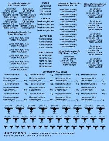 ARCHER (1/35) German ww2 Black Decals for 75mm Ammunition Box