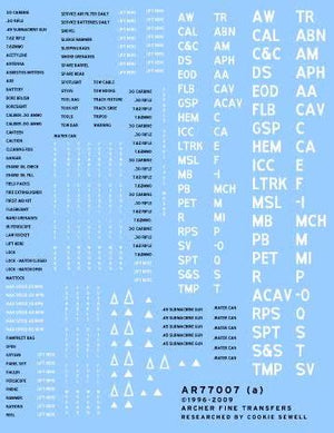 ARCHER (1/35) Miscellaneous US vehicle interior and exterior stencils