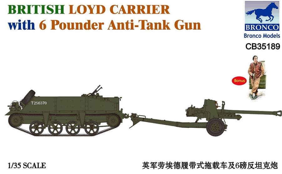 BRONCO British Loyd Carrier with 6 Pounder Anti-Tank Gun