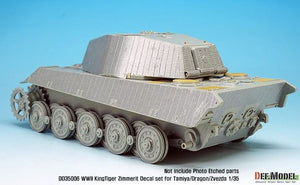 DEF MODEL (1/35) Set di decalcomanie KingTiger Henschel Zimmerit della Seconda Guerra Mondiale (Tamiya, Zvezda)