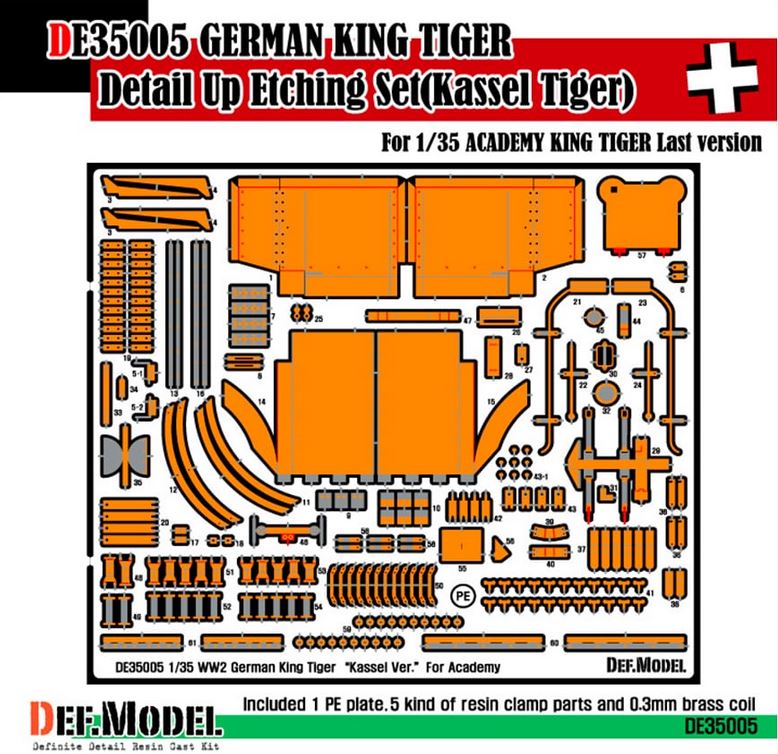 DEF MODEL (1/35) King Tiger Kassel ver. PE Set (for Academy)