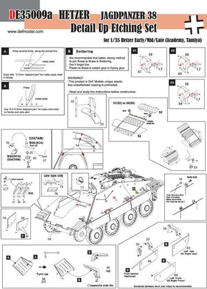 DEF MODEL (1/35) Hetzer PE Full Detail Up Set (Early/mid/late) (for Academy/Tamiya kits)