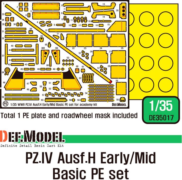 DEF MODEL (1/35) PZ.IV Ausf.H Early/Mid basic PE set (for Academy, etc...)