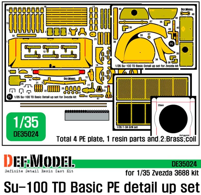 DEF MODEL (1/35) SU-100 TD Basic PE Detail Up Set (for Zvezda new kit)